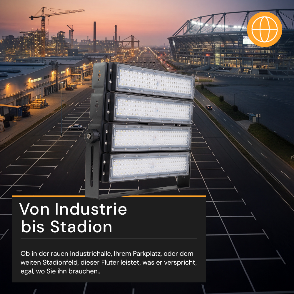 Profi Stadion Fluter, 400 W, 5000 K (neutralweiß), 52000 lm, IP66, Meanwell Driver, LUMILEDS LED