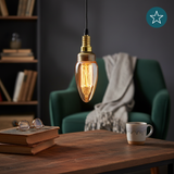 LED Filament Leuchtmittel, Vintage Dekoleuchte, Kerze C35, E14, 2.3W, 65lm, 1800K, dimmbar