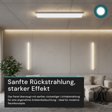 LED-Panel mit Fernbedienung, 58×20 cm, weiß, 24 W, 2200 lm, IP44 Wassergeschützt, Helligkeit und Lichtfarbe einstellbar