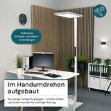 2er Pack LED Büro-Stehleuchte, Up/Down, weiß, 100 W, 7000 lm, 4000 K (neutralweiß), UGR<16, CRI98, dimmbar, RG0, Bridgelux LED, Arbeitsplatzleuchte