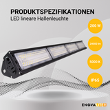 LED-HighBay, linear, 200 W, 24000 lm, 5000 K (neutralweiß), IP65, TÜV-geprüft, ENEC-Zertifizierung
