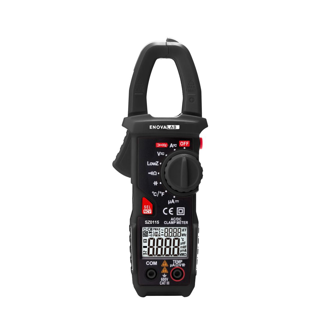 DewinLVD Zangenmultimeter AC/DC – 10000 Counts, LED, 25 Mm Backenöffnung, Misst Spannung, Strom, Widerstand, Kapazität, Temperatur, Frequenz, Diode, NCV