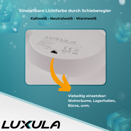 LED CCT Downlight, dimmbar, 6W, 525 lm, ø115x32mm, 3000-4000-6000K einstellbar, mit Diffusor, IP44, rund.
