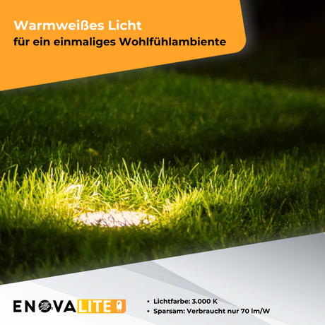 4er Set LED Bodeneinbaustrahler, Ø 65 x 80 mm, 5 W, 300 lm, 3000 K (warmweiß), schwarz, Aluminiumdruckguss, EPISTAR.