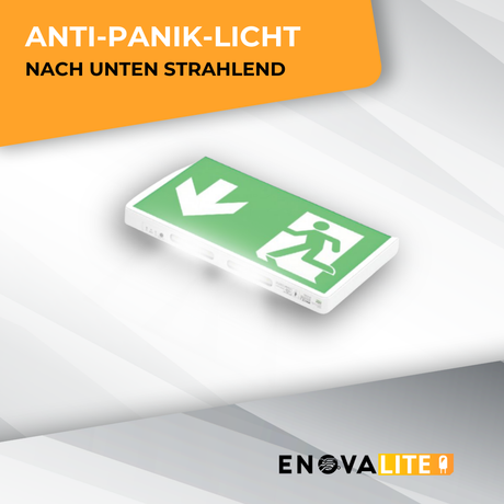 LED-Fluchtwegleuchte, Notleuchte mit 3h Akku, Wandmontage, Anti Panik Licht, TEST-Funktion.
