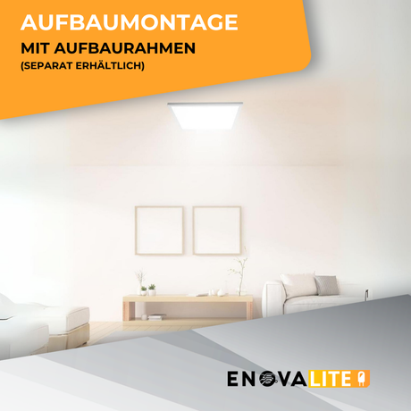LED CCT Panel mit Fernbedienung, dimmbar, 62x62 cm, 36 W, 3600 lm.