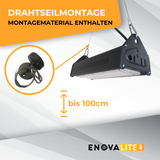 LED-Hallenleuchte, linear, 100 W, 12000 lm, 5000 K (neutralweiß), IP65, ENEC-Zertifizierung, schwarz | Lichttechnik24.de.