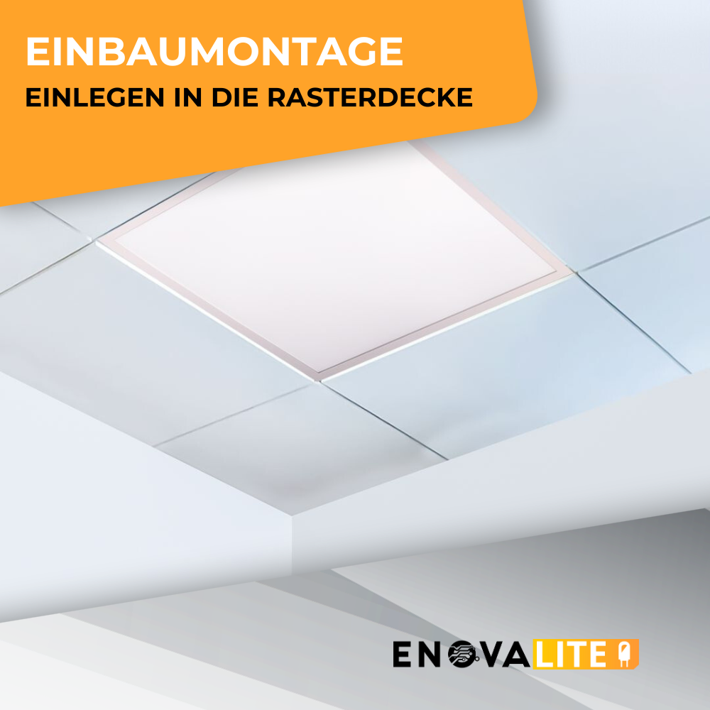 LED Panel, 62x62 cm, 36 W, 3600 lm, Rasterleuchte, 6000 K, inkl Philips Netzteil | Lichttechnik24.de.