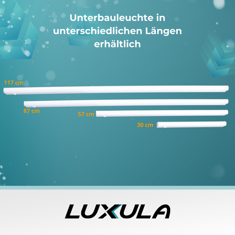 LED-Unterbauleuchte in Weiß, mit Schalter, 30 cm, 4 W, 360 lm, 4500 K (neutralweiß), erweiterbar, Küchen- und Schrankbeleuchtung.