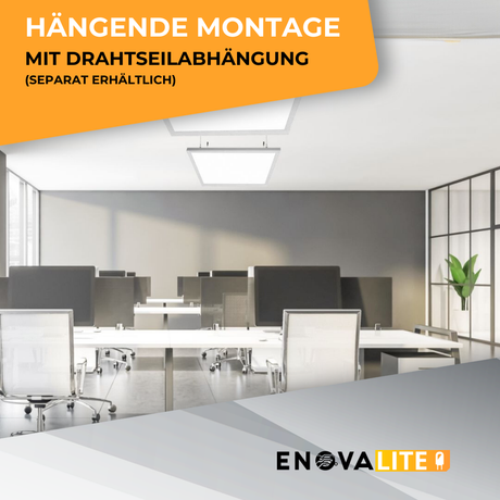LED CCT Panel mit Fernbedienung, dimmbar, 62x62 cm, 36 W, 3600 lm.