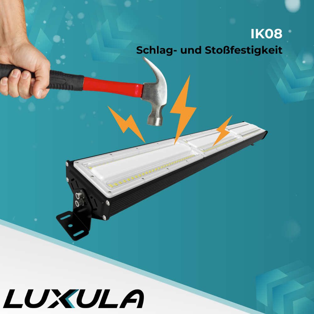 2er Pack LED-Hallenleuchte, linear, 200 W, 24000 lm, 5000 K (neutralweiß), IP65, EPISTAR LED, schwarz