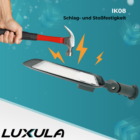 LED-Straßenleuchte, Wegeleuchte, 50 W, 5800 lm, 5000 K (neutralweiß), IP65, Ø48-60 mm.
