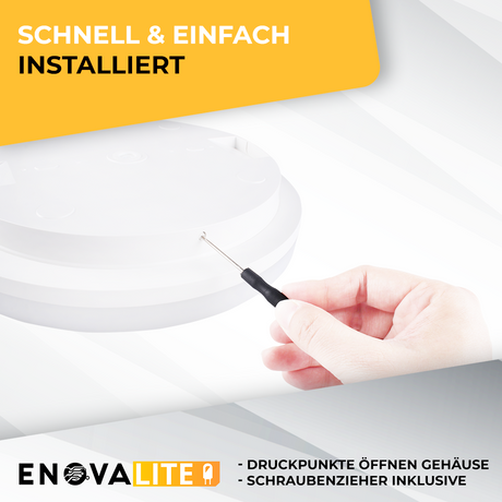 LED Aufbauleuchte, 18W, 1880 lm, 4000K, ø220x50mm, IP54.