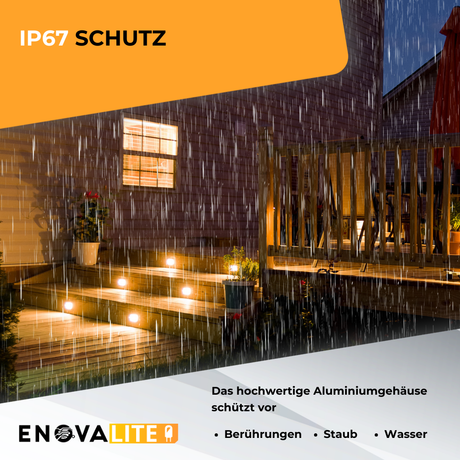 4er Set LED Bodeneinbaustrahler, 7 W, 490 lm, 3000 K (warmweiß), Chromoptik, Edelstahl und Aluminiumdruckguss, EPISTAR.