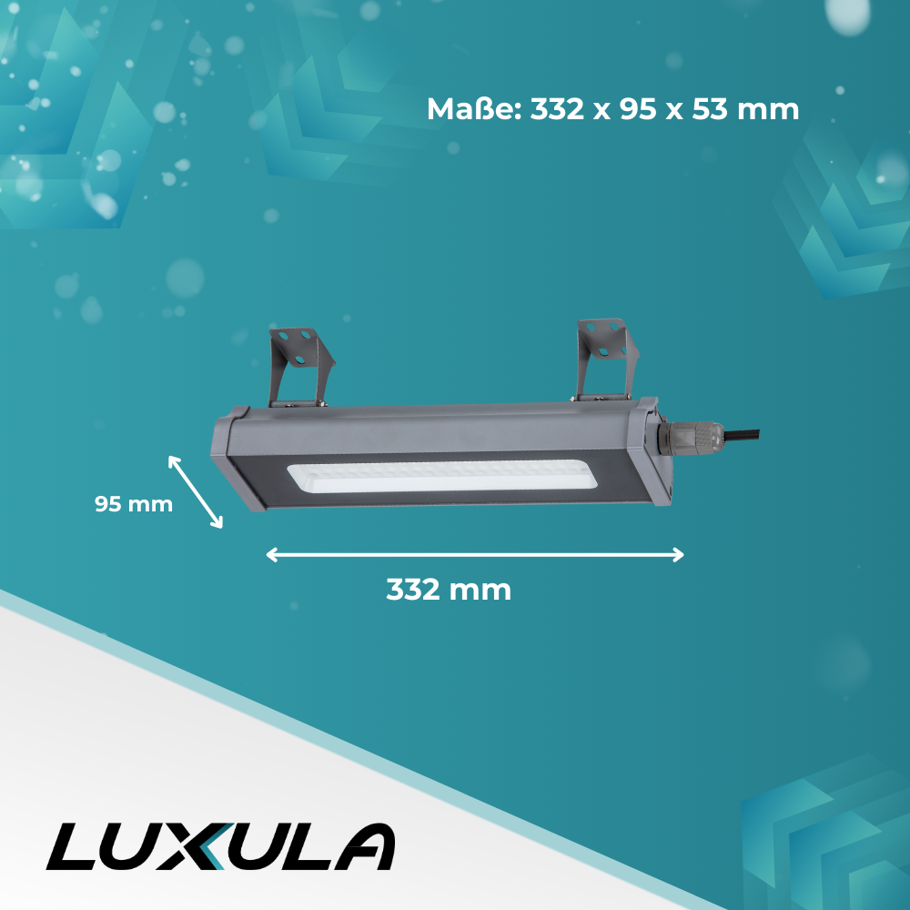 LED-Hallenleuchte, linear, 50 W, 6200 lm, 5000 K (neutralweiß), IP65, grau | Lichttechnik24.de.