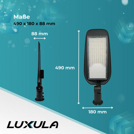 LED-Straßenleuchte, Wegeleuchte, 50 W, 5800 lm, 5000 K (neutralweiß), IP65, Ø48-60 mm.