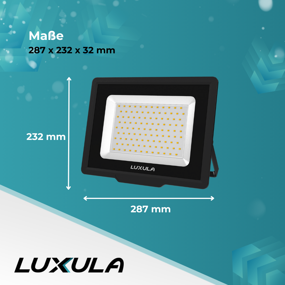 LED-Fluter, 100 W, 3000 K (warmweiß), 10000 lm, schwarz, IP65