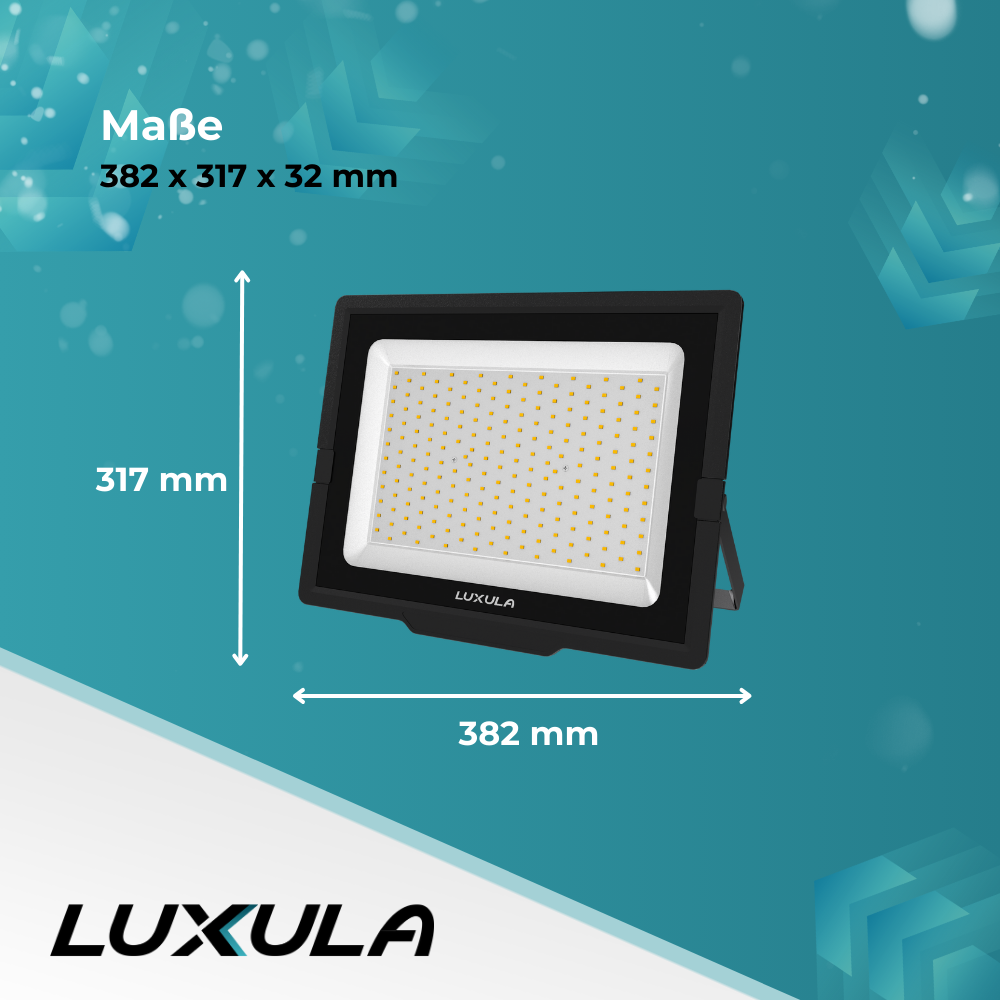 LED-Fluter, 200 W, 3000 K (warmweiß), 20000 lm, schwarz, IP65