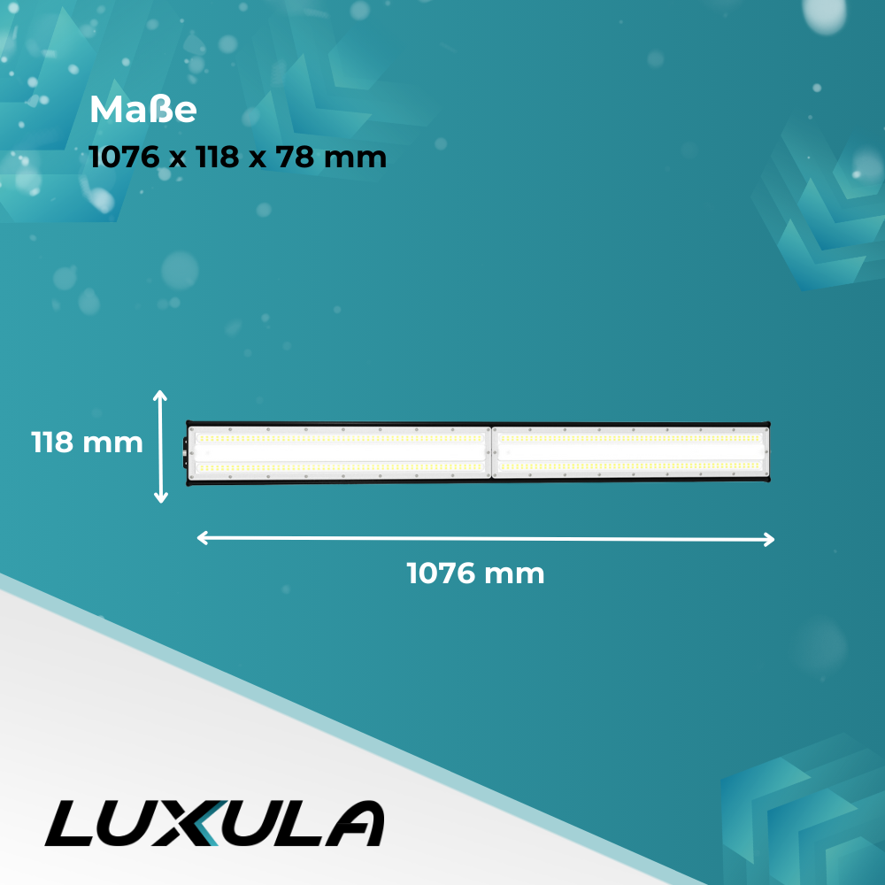 2er Pack LED-Hallenleuchte, linear, 200 W, 24000 lm, 5000 K (neutralweiß), IP65, EPISTAR LED, schwarz