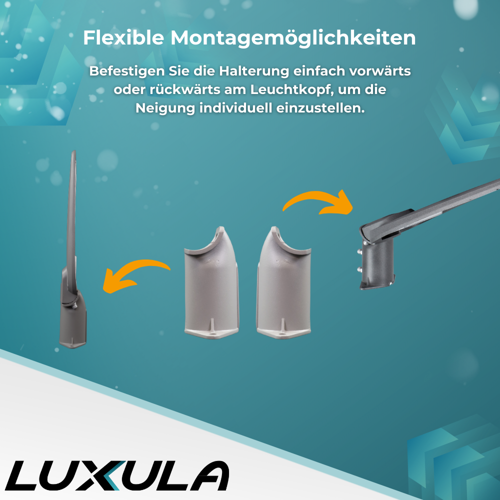 10er Pack LED Straßenleuchte, 100 W, 3000 K (warmweiß), 10000 lm, grau, IP65, Wand- und Mastmontage