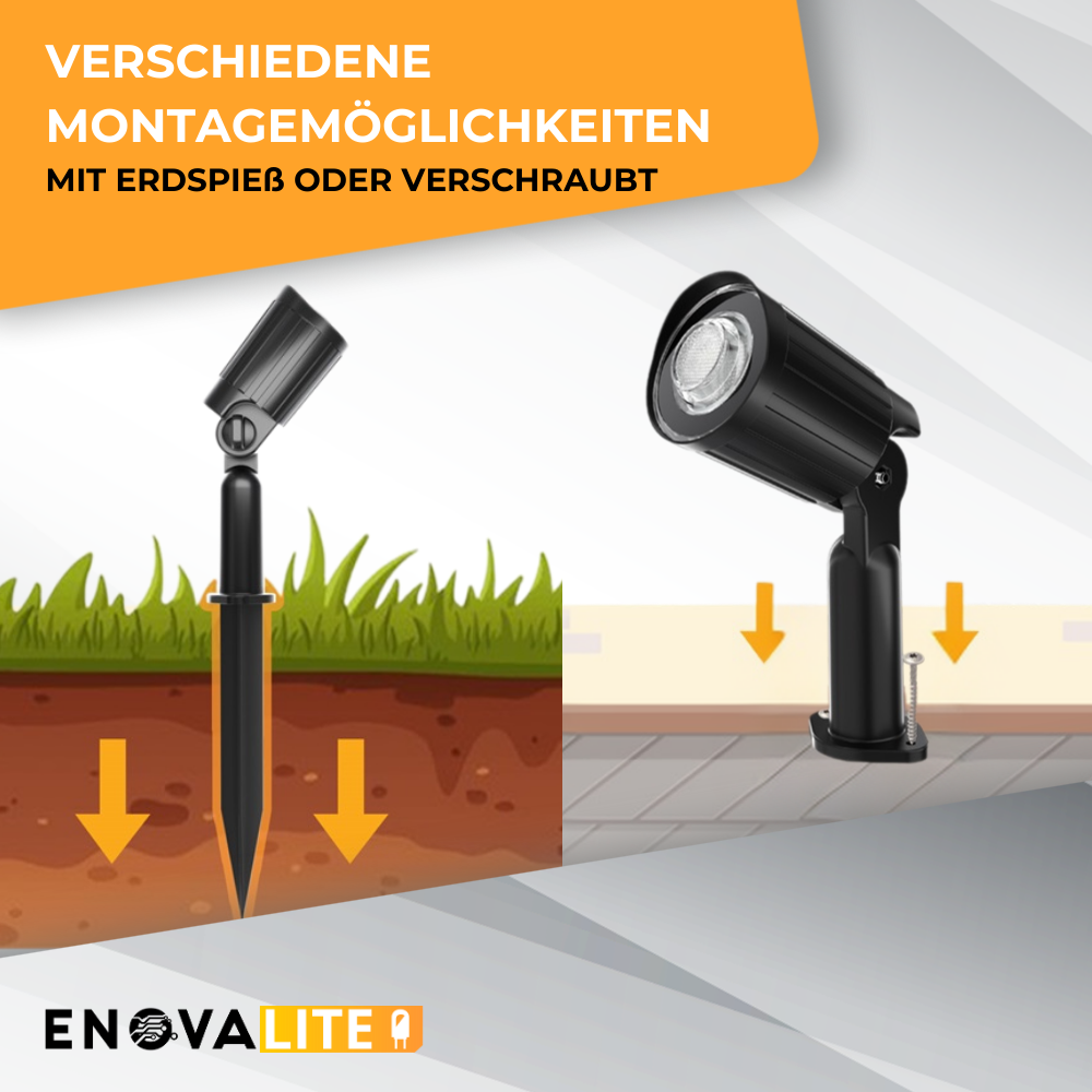 4er Set Solar Gartenstrahler, Gartenspots, 3 Lichtmodi, 5W, 90lm, 3000K, mit Erdspieß