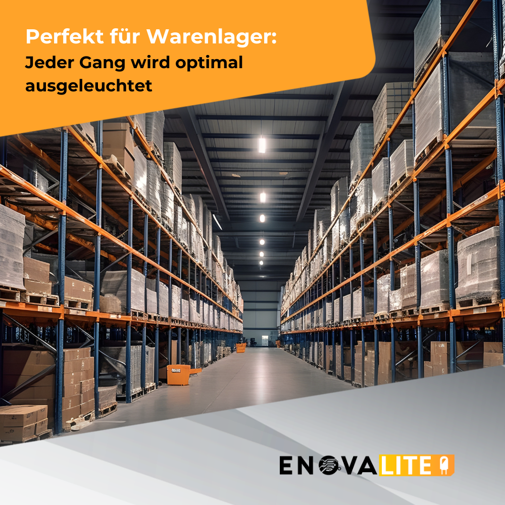4er Pack LED-Hallenleuchte, linear, 50 W, 6000 lm, 5000 K (neutralweiß), IP65, ENEC-Zertifizierung, schwarz