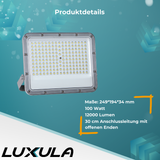 LED-Fluter, 100 W, 4000 K (neutralweiß), 12000 lm, grau, IP65