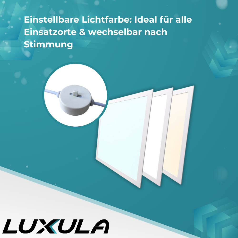 4er Pack LED-Panel mit Farbtemperaturwechsel CCT, 3000-6000 K, 62x62 cm, Back-lit, 36W, 3600 lm