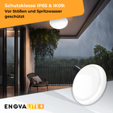 LED-Notstrom Deckenleuchte, mit Fernbedienung, Bewegungsmelder, 8 h Notlicht, 18 W, 1800 lm, 3000-6000 K (warm-, neutral-, kaltweiß), IP65, IK09, Gruppensteuerungsfunktion