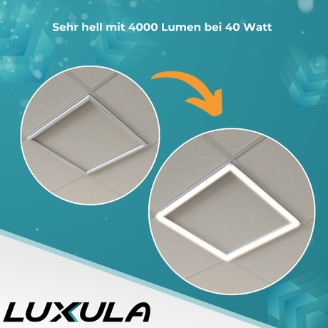 LED Leuchtrahmen, 62x62 cm, 40 W, 4000 lm, 4000 K, steckbar.