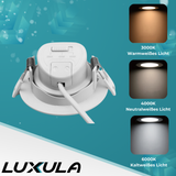 3er Pack LED Downlight 3-step dimming, 5W, 450lm, 38°, IP44, per Wandschalter dimmbar, schwenkbar