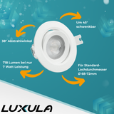 3er Pack LED Downlight 3-step dimming, 5W, 450lm, 38°, IP44, per Wandschalter dimmbar, schwenkbar
