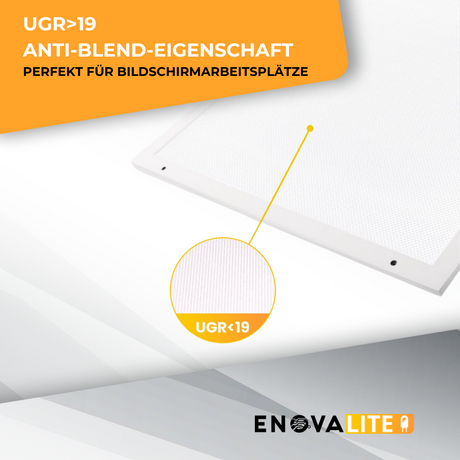 LED Panel SLIM, Aufbaupanel mit integriertem Netzteil, UGR<19, 60x60 cm, Aufputzleuchte, 30 W, 3300 lm, 4000 K.