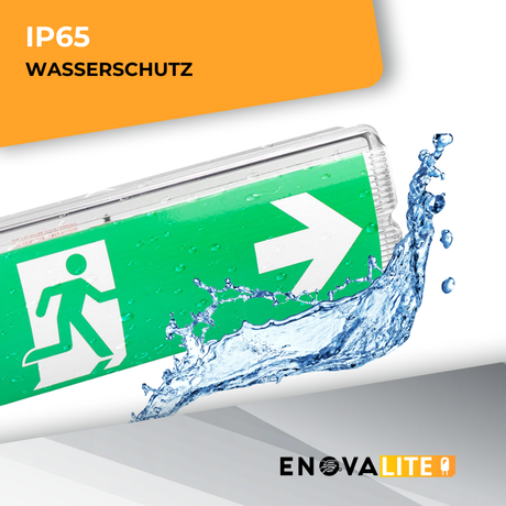 10er Pack LED-Fluchtwegleuchte, Notbeleuchtung mit Notstromakku 3h, TEST-Funktion, Rettungszeichenleuchte inkl 4 Richtungspfeilen, IP65.