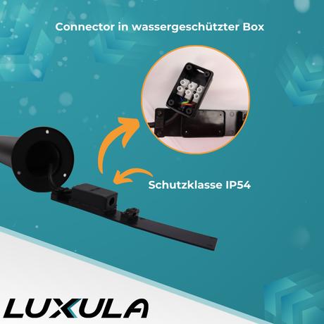 Moderne Wegeleuchte, schwarz, GU10 Fassung, IP54, Aluminium, mit Erdspieß, Höhe 52 cm.