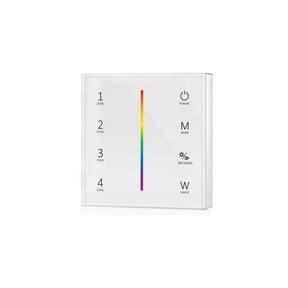 4 Zonen Touch Fernbedienung für RBG/RGBW LED-Streifen, Wandmontage.