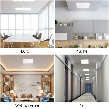 4er Pack LED Panel, 62x62 cm, 36 W, 3600 lm, 4000 K, UGR<19,Philips Driver.