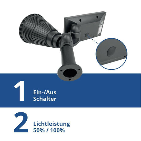 4er-Pack LED Solar-Gartenspot, mit Spieß, 1,5 W, 6000 K, schwarz.