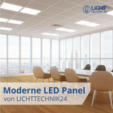 6er Pack LED-Panel, 62x62cm, UGR19, 45 W, 2700 K (warmweiß), 3600 lm - Lichttechnik24.de