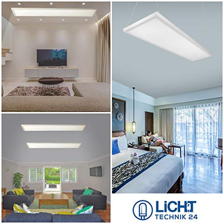 6er Pack LED-Panels, Backlit, 36 W, 120x30 cm, 4000K.