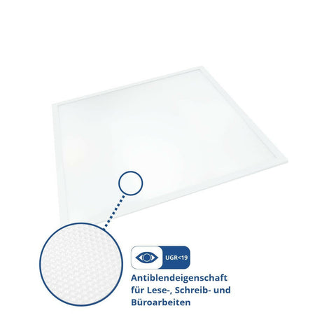 6er Pack LED-Panels, 36 W, 62x62 cm, 4000K, UGR<19, TÜV-geprüft  Lichttechnik24.de.