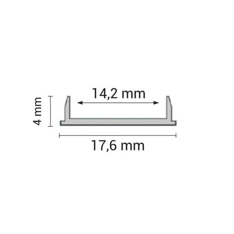 Aluprofil-Set, für LED-Streifen, flexibel, Aufbau, mit Diffusor und Clips, 1m.