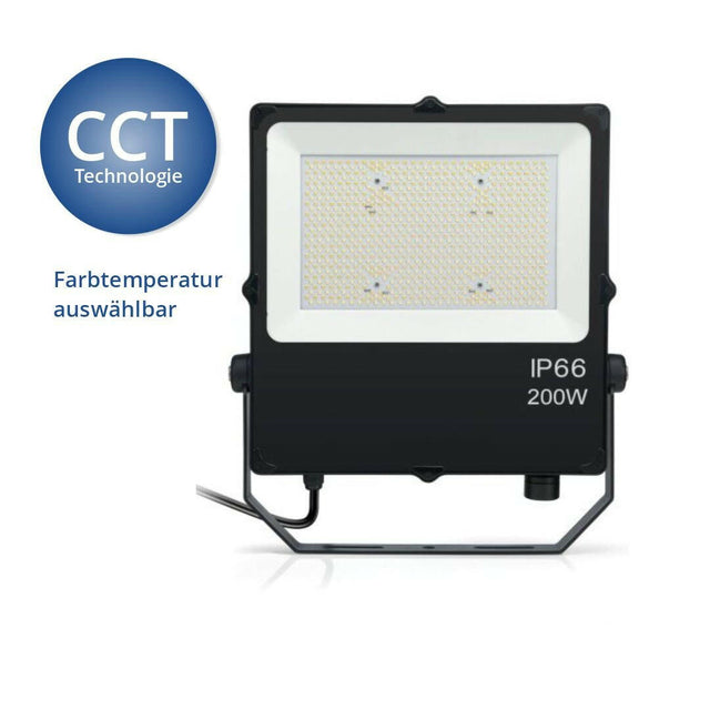 CCT LED Fluter, 200 W, 20.000 lm, 3000K-6000K, IP66  Lichttechnik24.de.