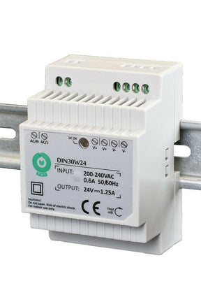 DIN30: Schaltnetzteil, Hutschiene 30 W Serie, Konstantspannung, 24 V DC / 1,25 mA.