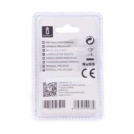 Gabel-Kabelschuhe, isoliert, 20 Stk., 2 - 6 mm², 21,7 x 10,5 x 4,9 mm, gelb.