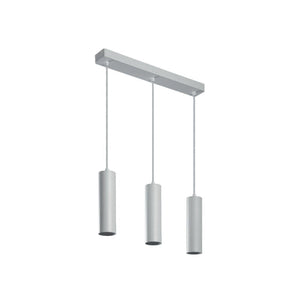 Hängeleuchte für 3xGU10-Leuchtmittel, Alu, Röhrenform, weiß.
