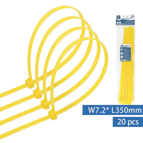 Kabelbinder, 20 Stk., 7,2 x 350 mm, gelb  Lichttechnik24.de.
