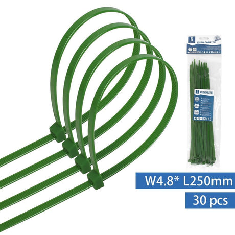 Kabelbinder, 30 Stk., 4,8 x 250 mm, grün  Lichttechnik24.de.