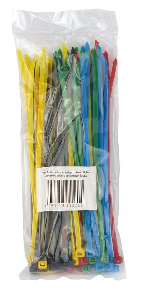 Kabelbinder, farbig, 85 Stück , 4,8 x 200mm  Lichttechnik24.de.