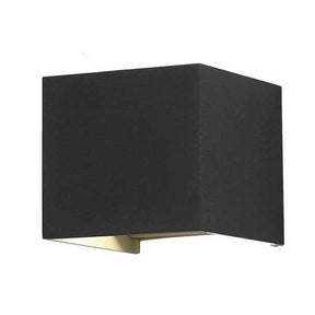 LED Außenwandleuchte, würfelförmig, schwarz, 6W, 3000K (warmweiß).